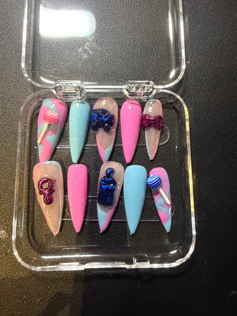 Gender reveal press on nails